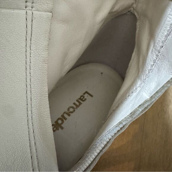 Larroude Kate Over The Knee Point Toe Boot Ivory Leather Stiletto Size 6 - Picture 12 of 17